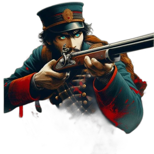 weapon, staff, hat, face transparent PNG cut-out