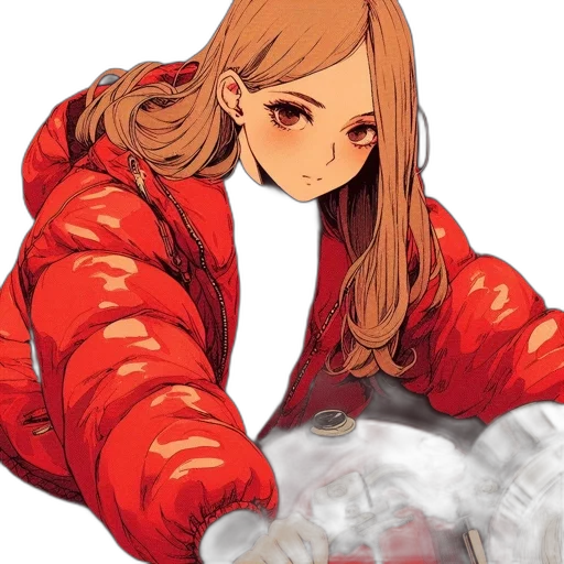 jacket, dress, creature, hair transparent PNG cut-out