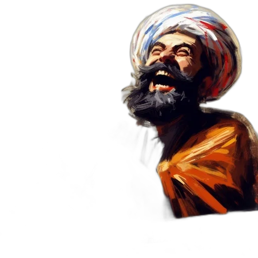 face, hat, mask, oil painting transparent PNG cut-out