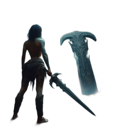 sword, weapon, staff, creature transparent PNG cut-out