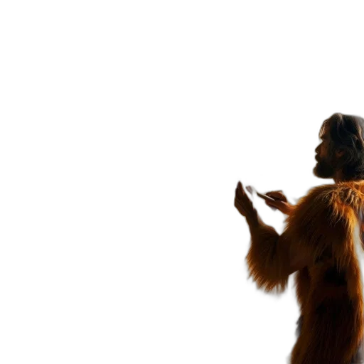 jacket, hair, fire, ancient transparent PNG cut-out