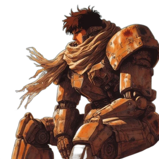 robot, weapon, jacket, concept art transparent PNG cut-out