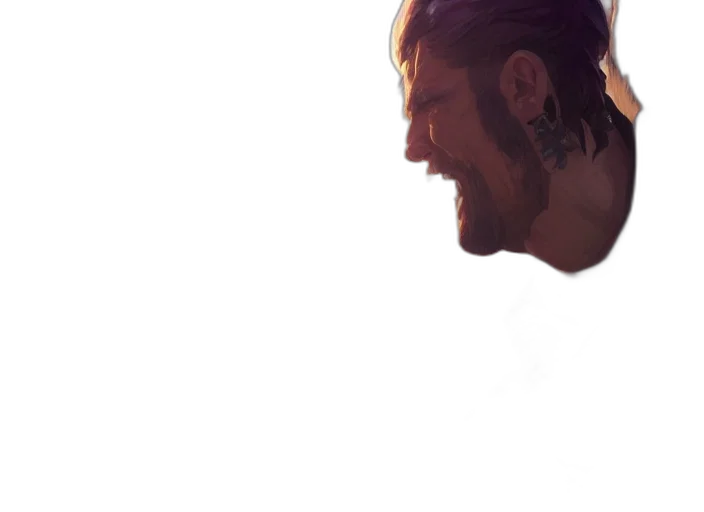 face, hair, mask, weapon transparent PNG cut-out