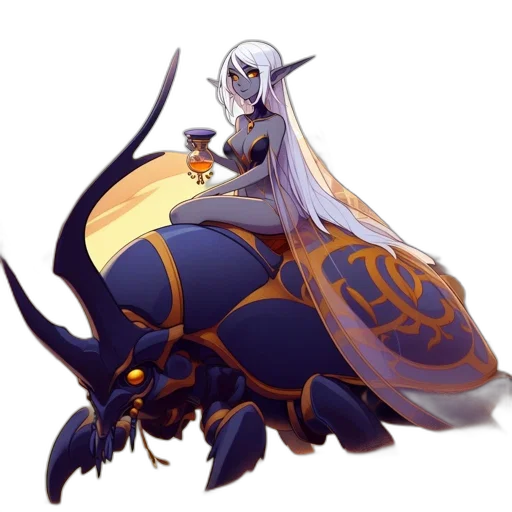 dragon, dress, weapon, creature transparent PNG cut-out