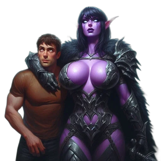 fantasy art, concept art, comic book art, two transparent PNG cut-out