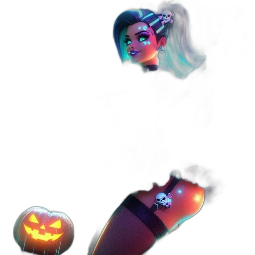 mask, concept art, 3d render, vaporwave transparent PNG cut-out