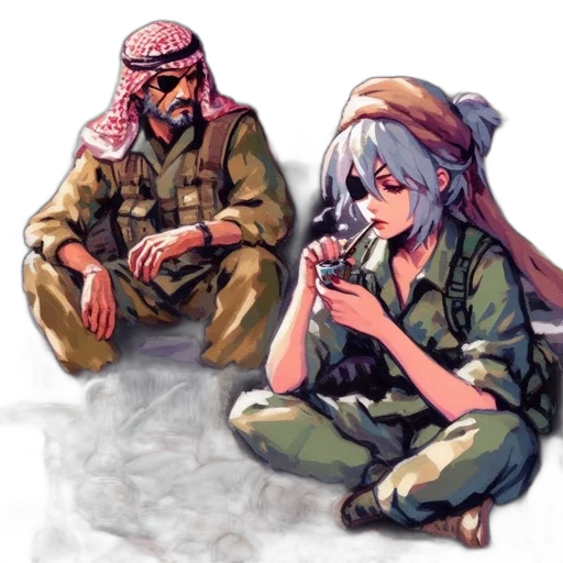 weapon, anime, pixel art, vaporwave transparent PNG cut-out