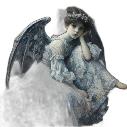 dragon, dress, fantasy art, photorealistic transparent PNG cut-out