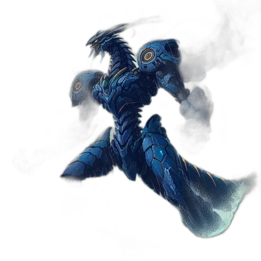 dragon, creature, robot, staff transparent PNG cut-out