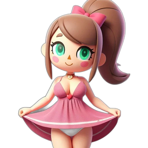 dress, 3d render, cartoon, concept art transparent PNG cut-out
