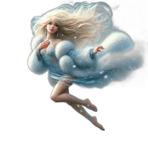 dress, dragon, hair, fantasy art transparent PNG cut-out