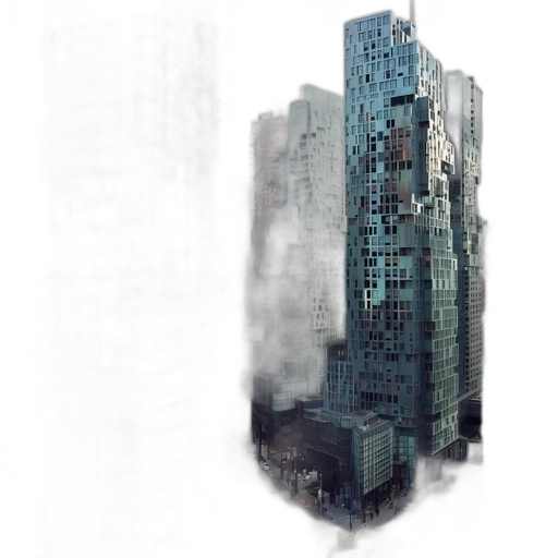building, robot, concept art, photorealistic transparent PNG cut-out
