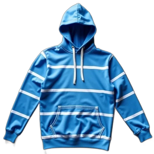 jacket, 3d render, blue, white transparent PNG cut-out