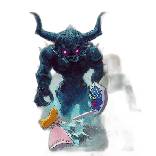 creature, dragon, sword, staff transparent PNG cut-out