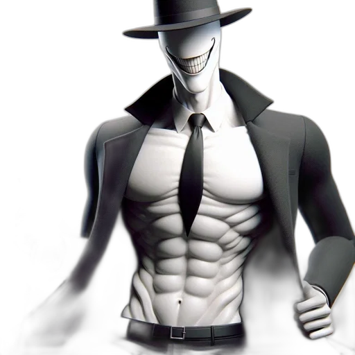 robot, hat, jacket, comic book art transparent PNG cut-out