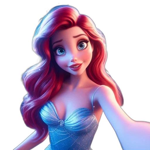 dress, crown, face, 3d render transparent PNG cut-out