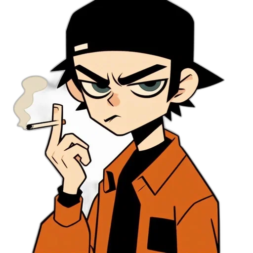 jacket, staff, hat, cartoon transparent PNG cut-out