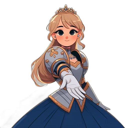 crown, dress, staff, anime transparent PNG cut-out