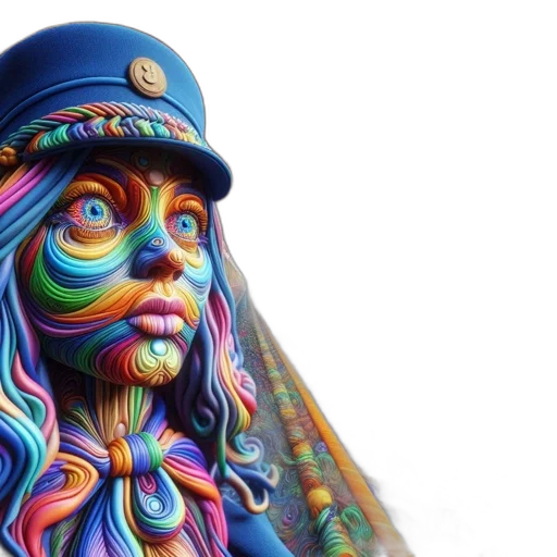 hat, face, dress, photorealistic transparent PNG cut-out
