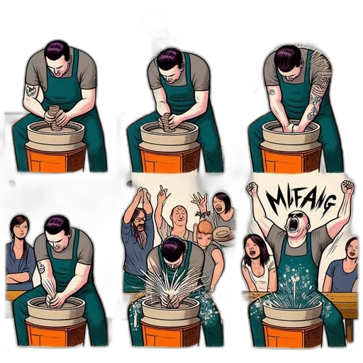 concept art, comic book art, cartoon, man transparent PNG cut-out