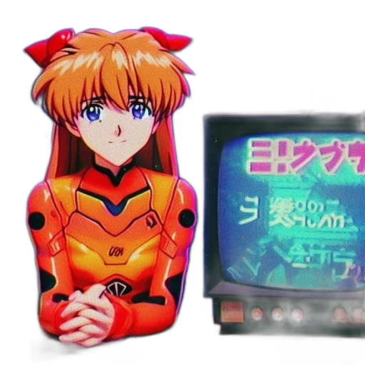 vaporwave, anime, outer space, animated transparent PNG cut-out