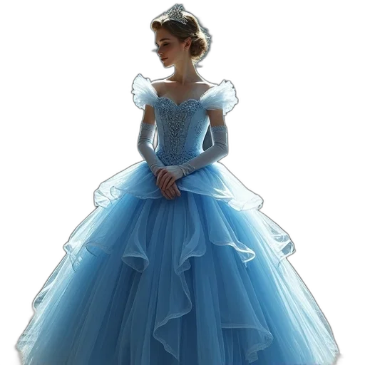 dress, crown, concept art, 3d render transparent PNG cut-out