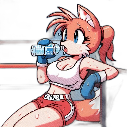 bottle, robot, dress, pixel art transparent PNG cut-out