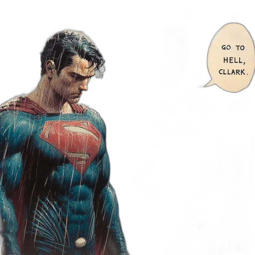 comic book art, concept art, superman, batman transparent PNG cut-out