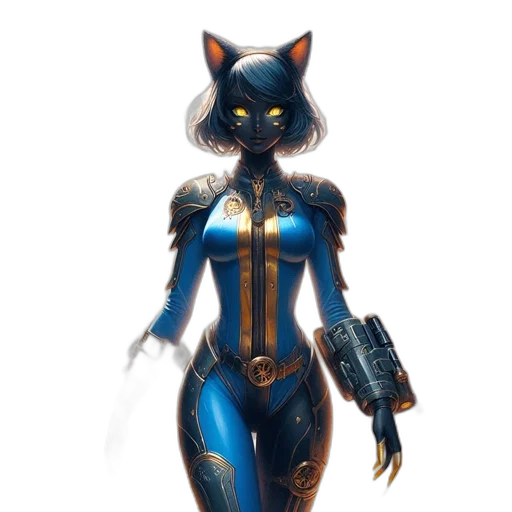 robot, staff, concept art, comic book art transparent PNG cut-out