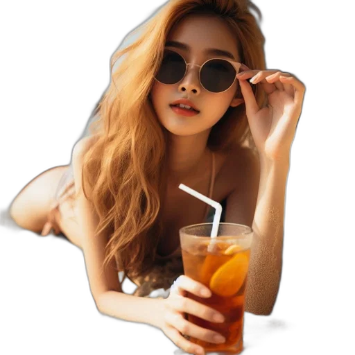 face, photorealistic, vaporwave, oil painting transparent PNG cut-out