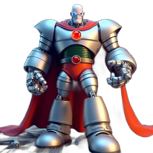 robot, concept art, 3d render, comic book art transparent PNG cut-out