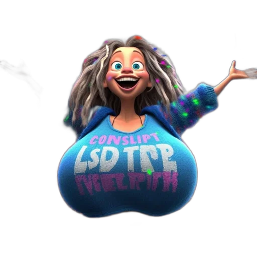 dress, 3d render, concept art, vaporwave transparent PNG cut-out