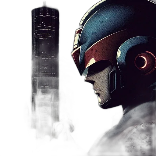 robot, concept art, comic book art, 3d render transparent PNG cut-out