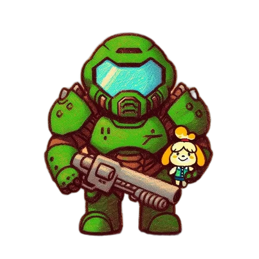 robot, weapon, staff, pixel art transparent PNG cut-out