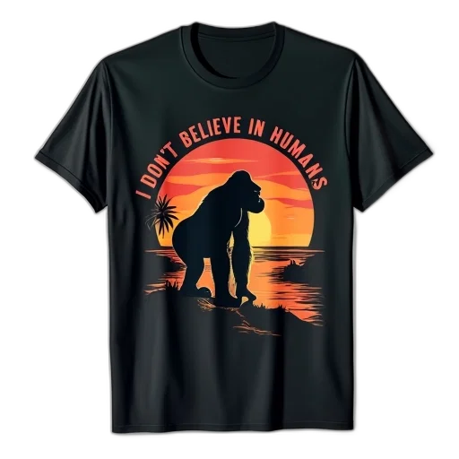 sunset, black, t-shirt, graphic transparent PNG cut-out