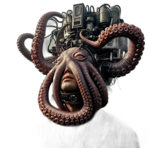 creature, mask, robot, hair transparent PNG cut-out