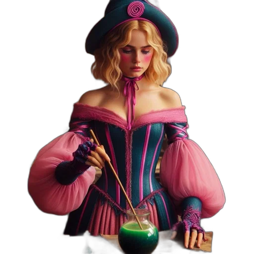 dress, jewelry, staff, concept art transparent PNG cut-out