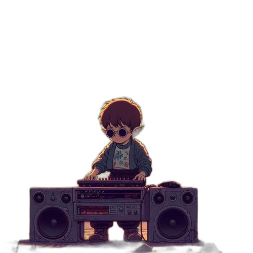 robot, pixel art, cartoon, cyberpunk transparent PNG cut-out