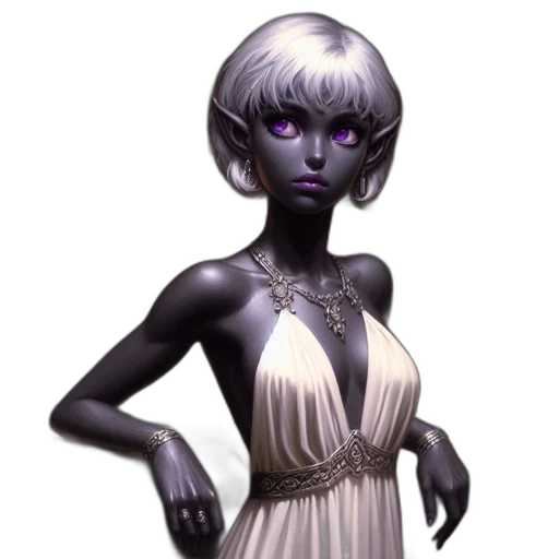 dress, jewelry, staff, concept art transparent PNG cut-out