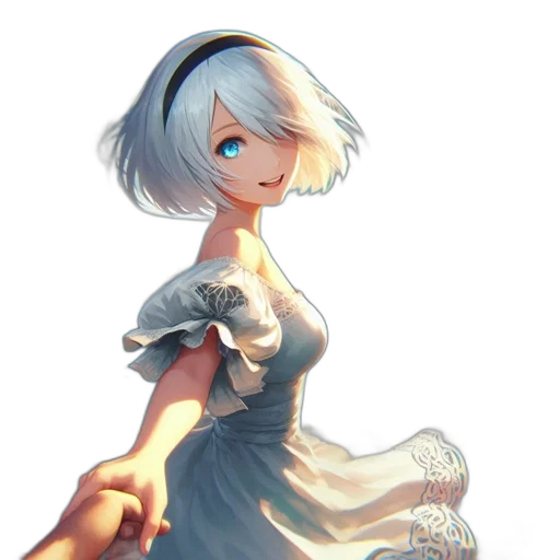 dress, robot, face, flower transparent PNG cut-out