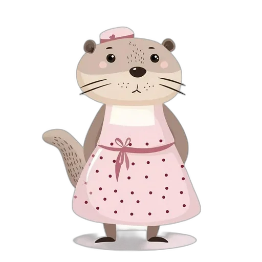 dress, animal, hat, staff transparent PNG cut-out