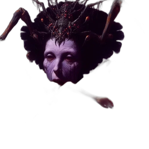 creature, crown, mask, hair transparent PNG cut-out