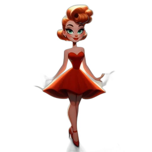 dress, concept art, cartoon, 3d render transparent PNG cut-out