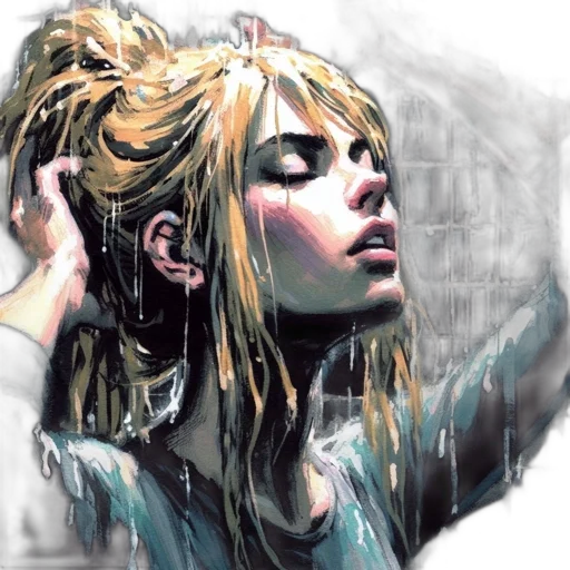 jacket, hair, face, cyberpunk transparent PNG cut-out
