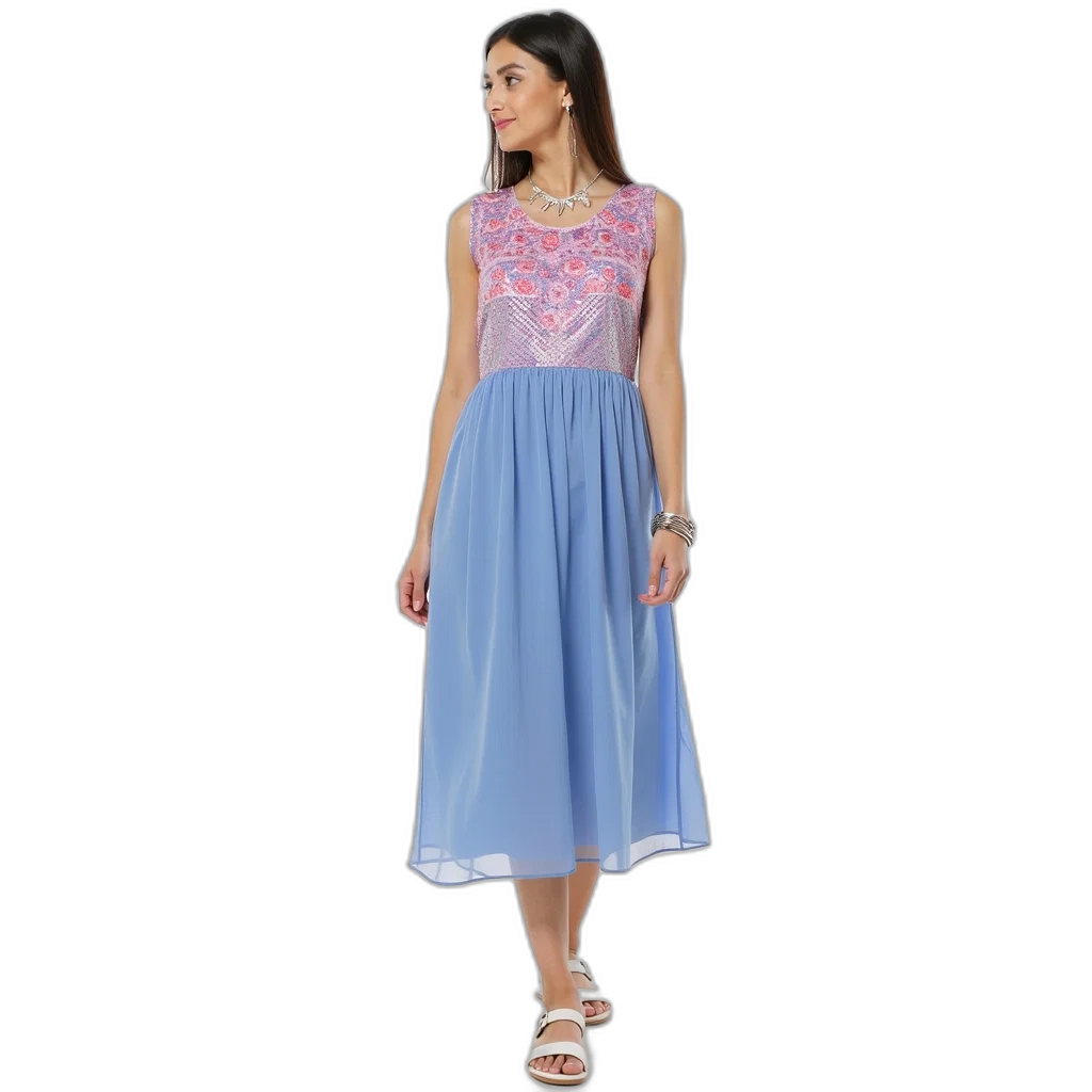 dress, pastel, blue, woman transparent PNG cut-out