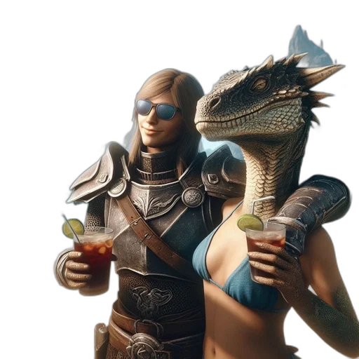 dragon, concept art, fantasy art, 3d render transparent PNG cut-out