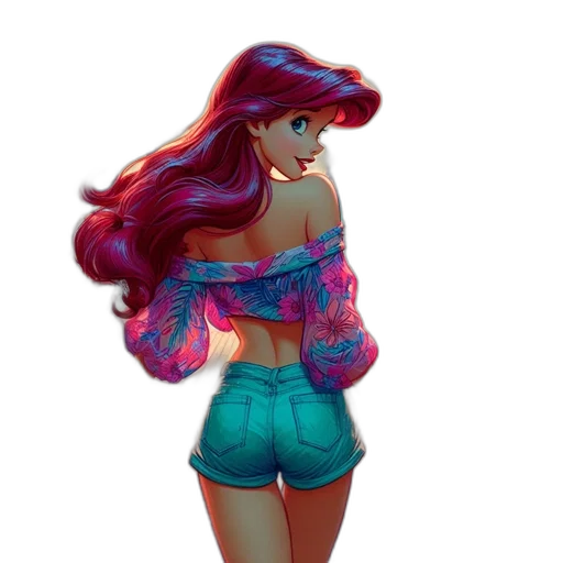 dress, jacket, hair, 3d render transparent PNG cut-out