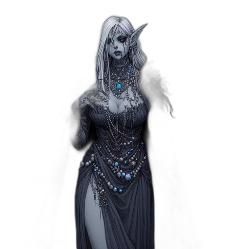 dress, staff, fantasy art, concept art transparent PNG cut-out