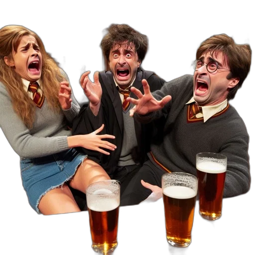 concept art, fire, three, students transparent PNG cut-out