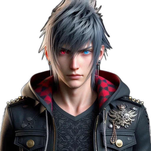 jacket, face, concept art, 3d render transparent PNG cut-out